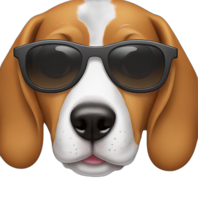 Beagle with funky sunglasses emoji