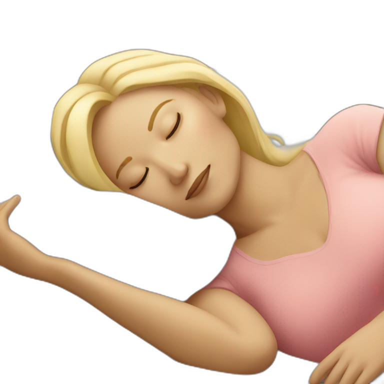 blonde woman sleeping emoji