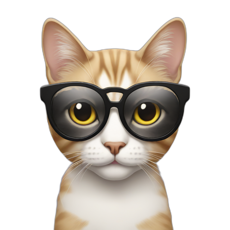 Cat in fashionable glasses emoji