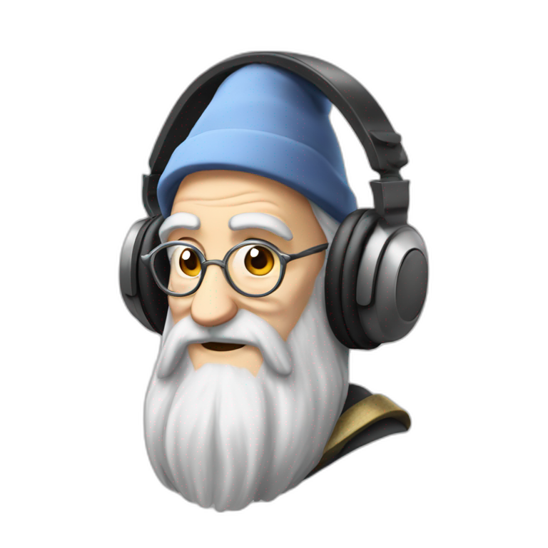 dumbledore with headphones emoji