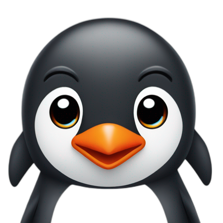 penguin with red cheeks emoji