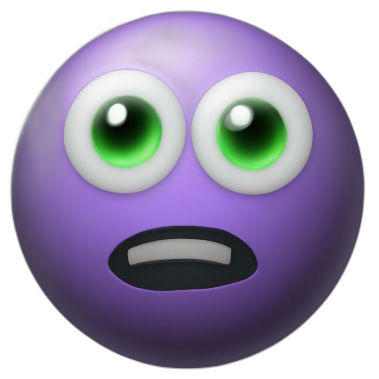 3d sphere with a cartoon Enderman skin texture with big childish eyes emoji
