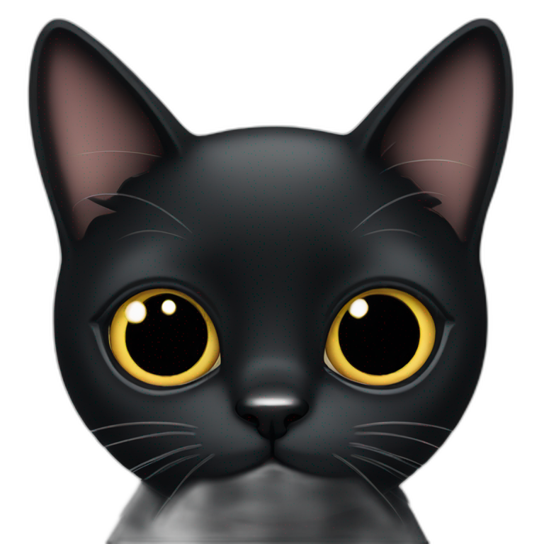 Black cat with big eyes emoji