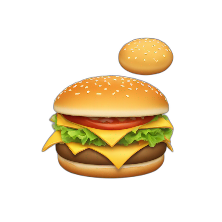 un hamburger qui mange un hamburger emoji