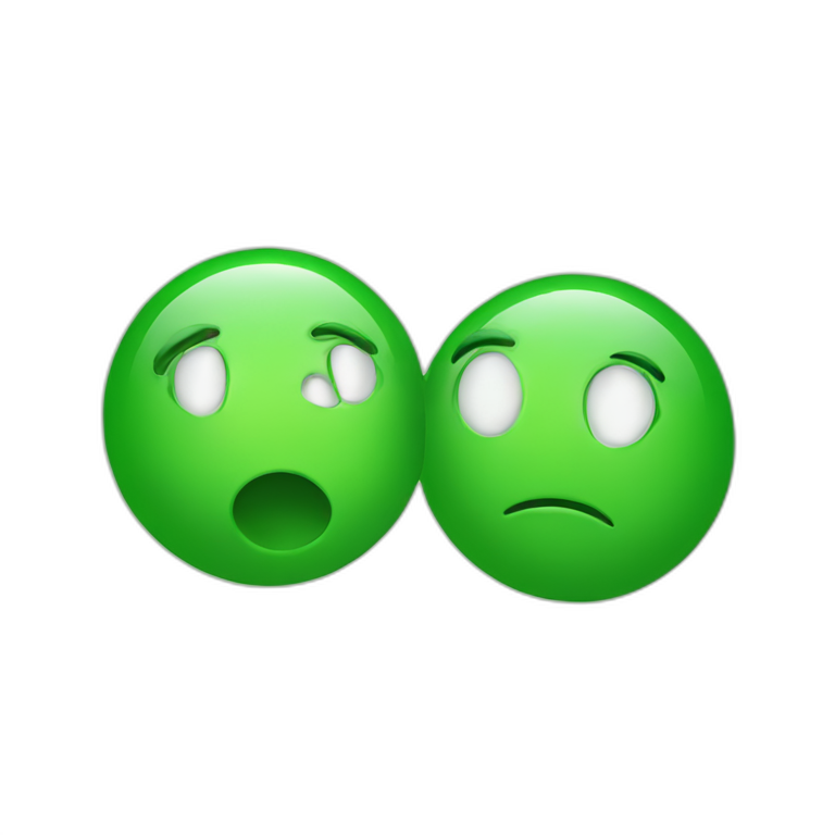Two green Talking to each other emoji