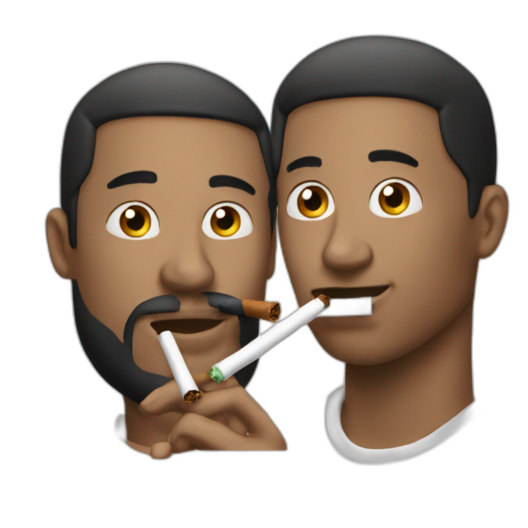 Two guys smoking hooka emoji