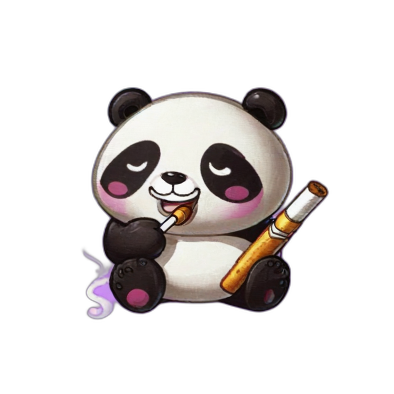 panda smoking a cigarette emoji