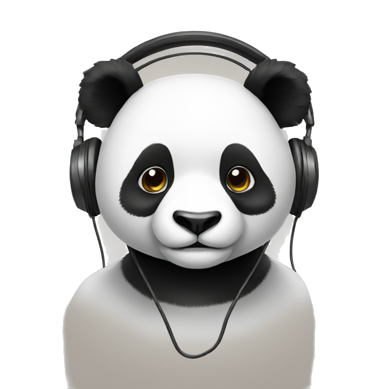 Panda with headphones emoji