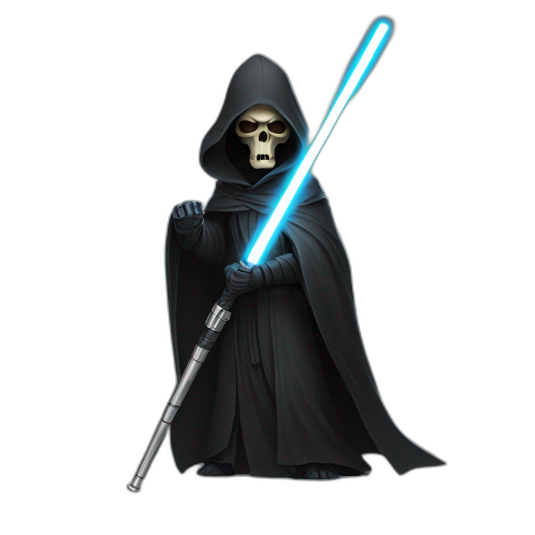 Jedi grim reaper with a scythe lightsaber emoji