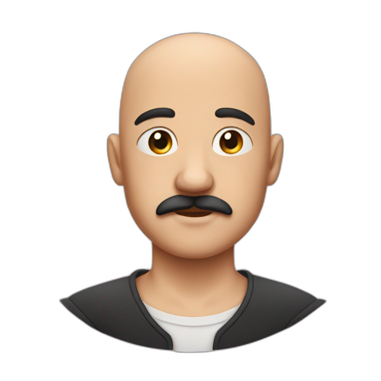 Bald boy woth moustache and scar emoji