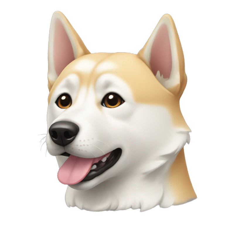 jindo dog with asymmetrical coloring emoji