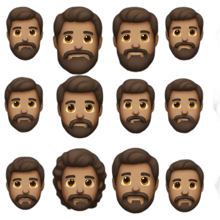 brown guy with beard and brown guy with mustache emoji