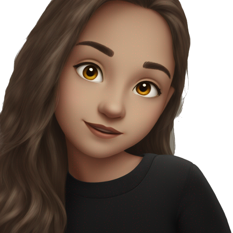 happy brown-haired girl portrait emoji