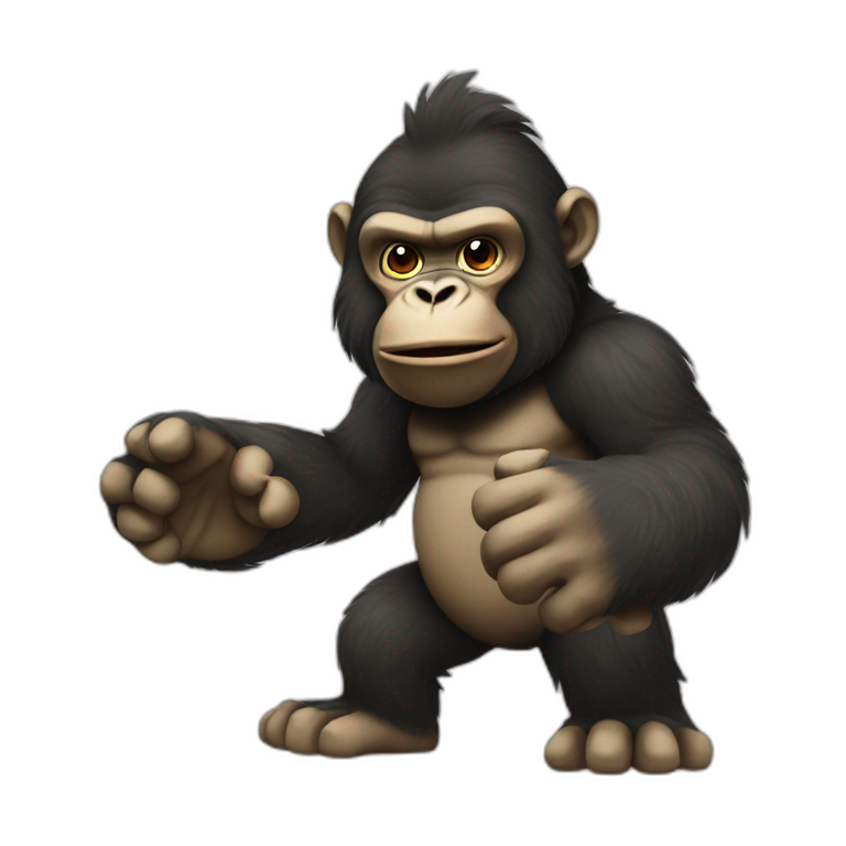Gorila jugando videojuegos  emoji