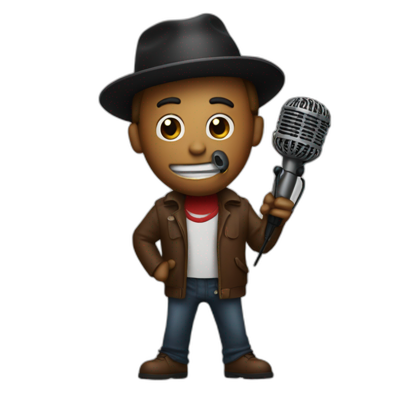 Freddy with a microphone emoji