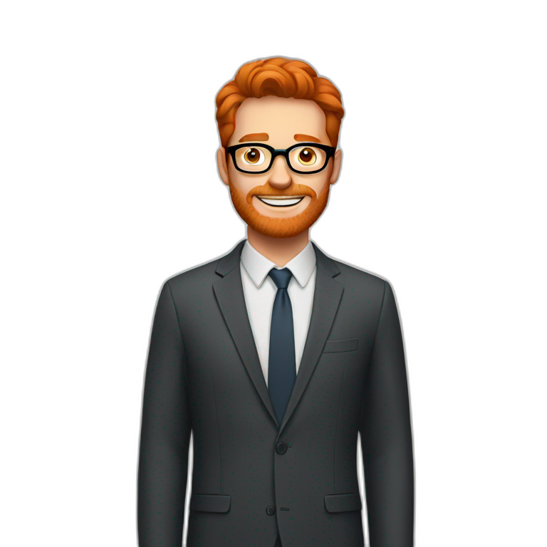 Red haired man with glasses emoji