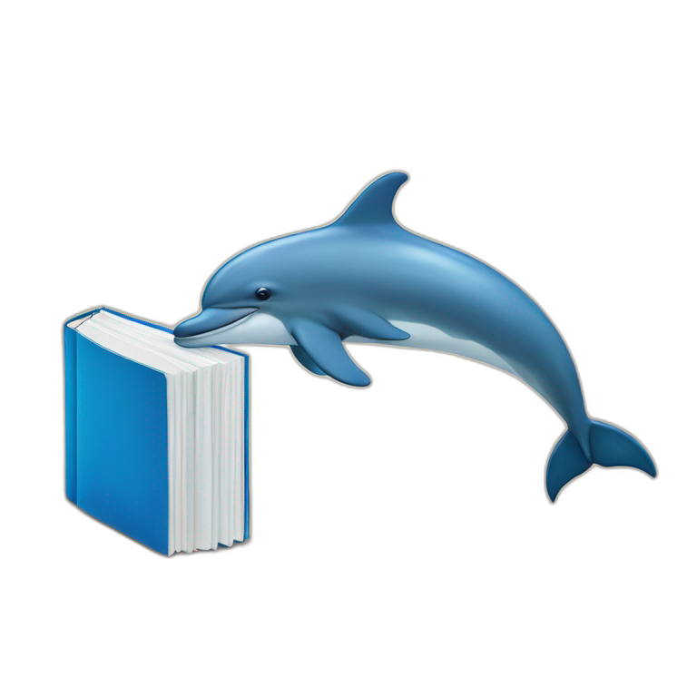 blue book with a dolphin on it emoji