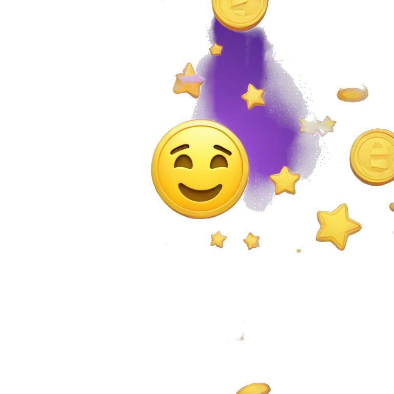 Purple space token coin stars emoji