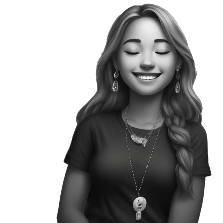 happy girl in black emoji
