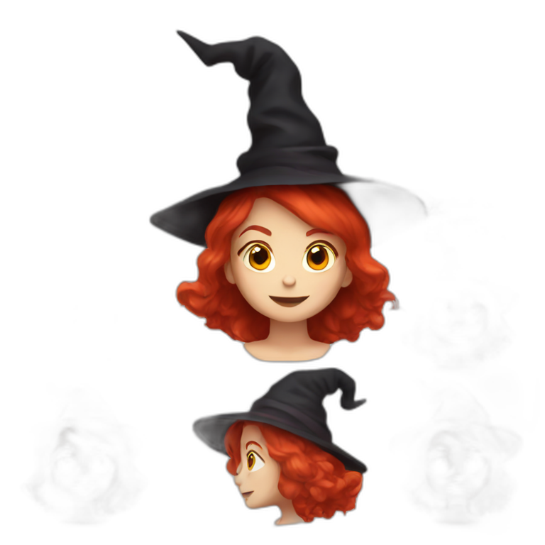 Witch with red red hair emoji