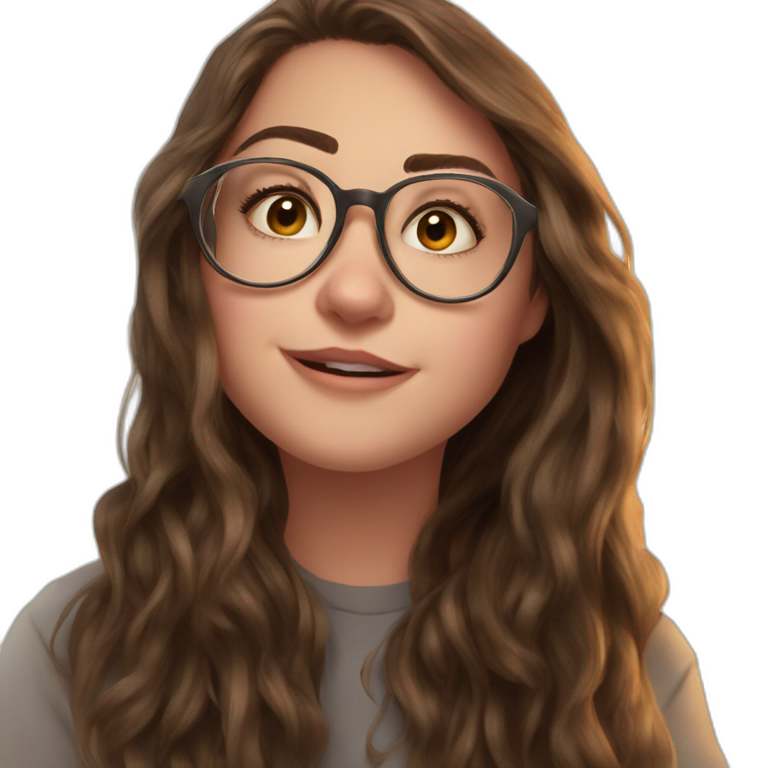serene girl with glasses emoji