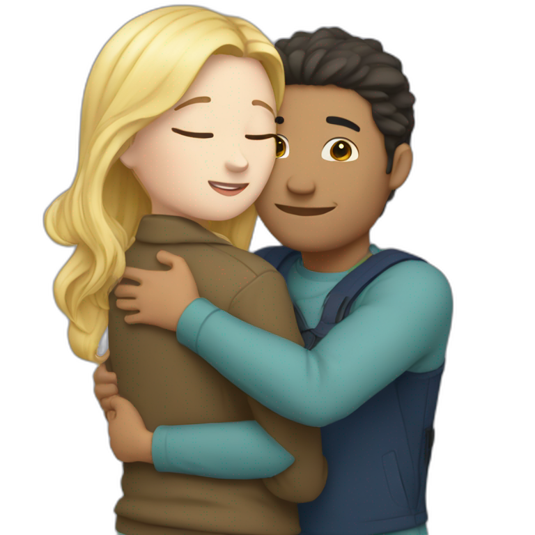 Mikassa hugging erin emoji