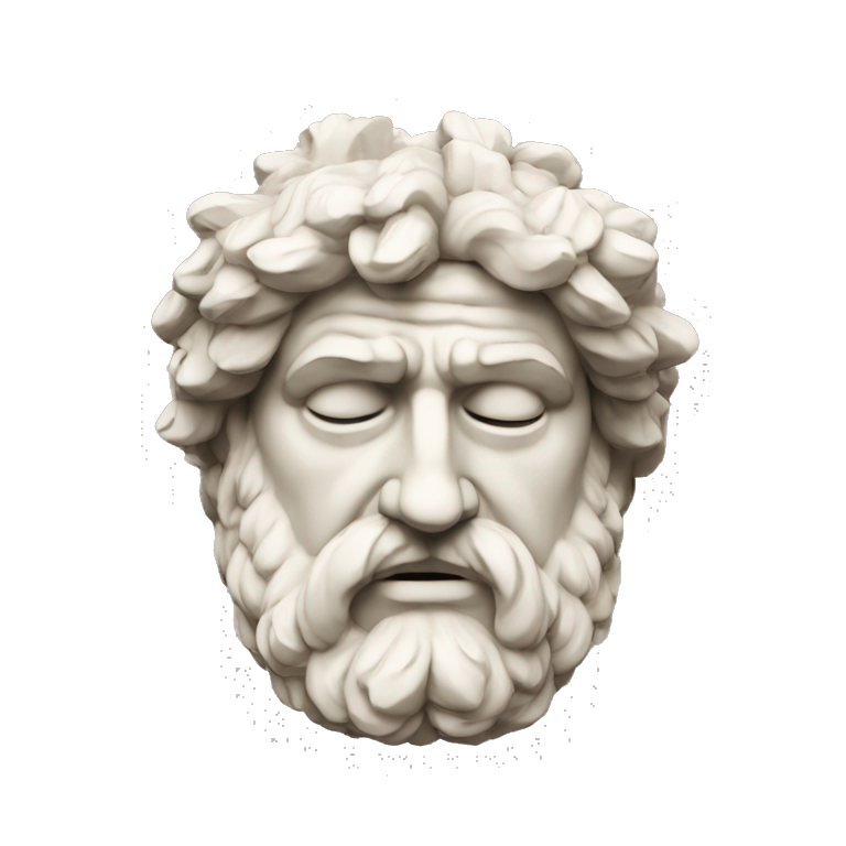 Ancient Greek King Odysseus Statue Face Only, Crying, Off-white emoji