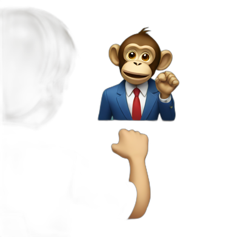 a monkey presenting the news on a TV screen emoji