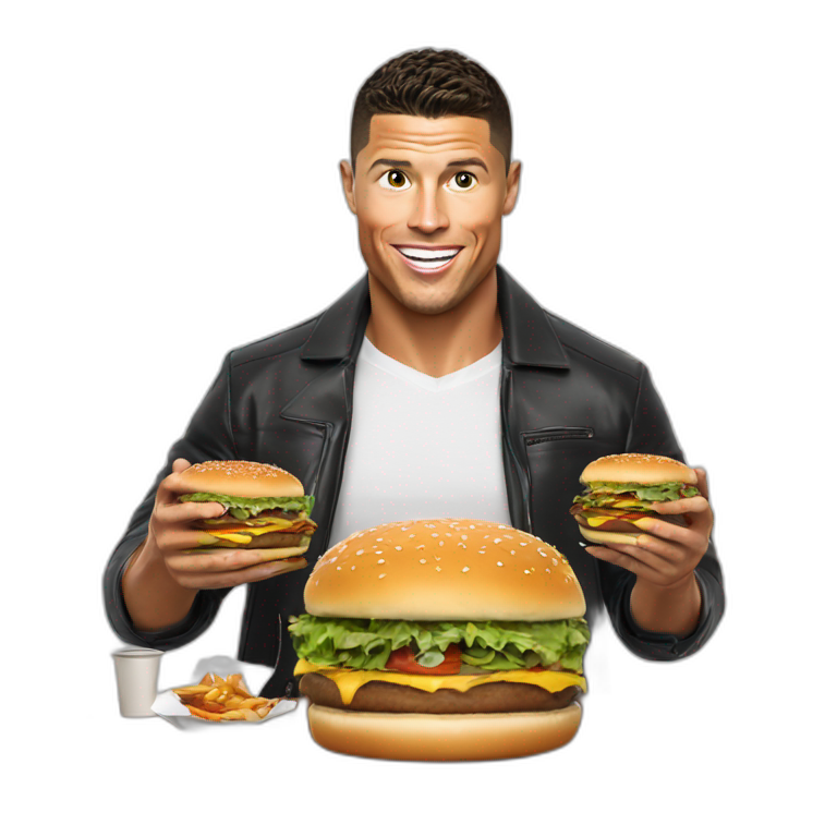 ronaldo qui mange un burger emoji