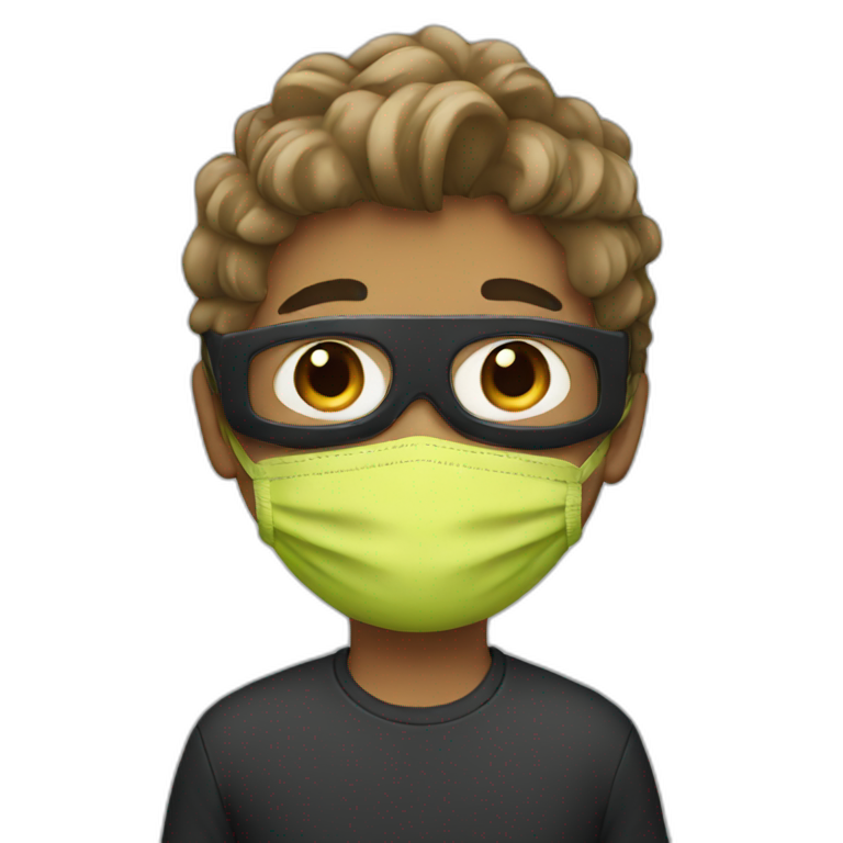 A boy with mask emoji
