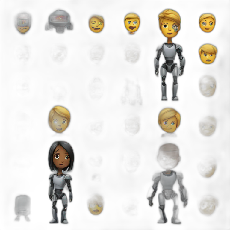 humans versus robots emoji