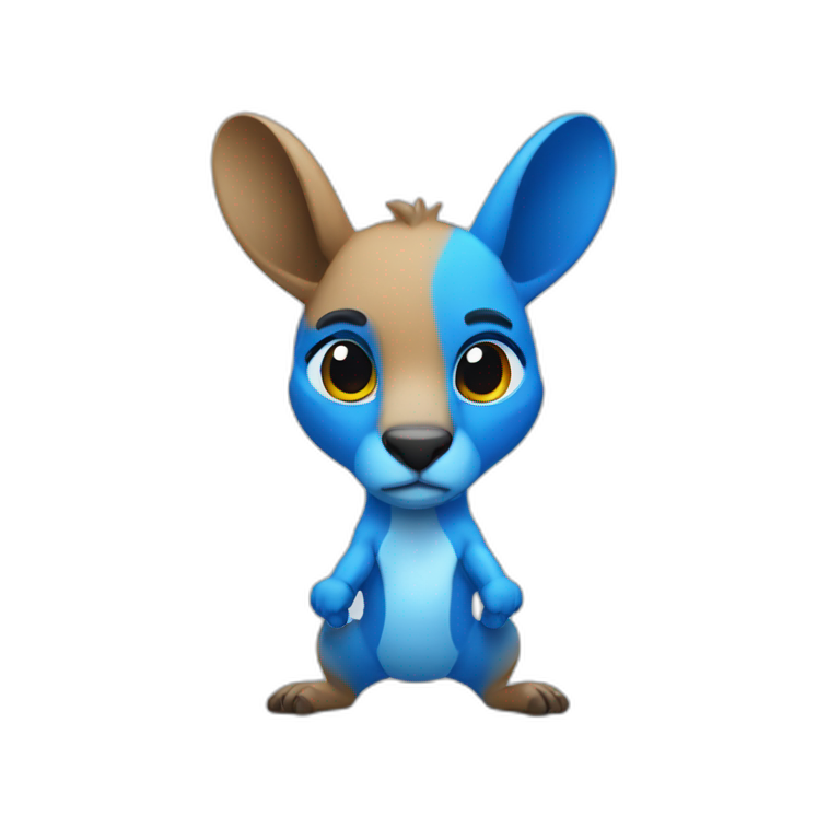 Blue coloured kangaroo body builder chad emoji