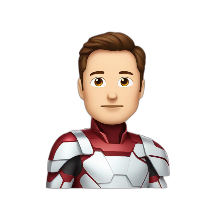 Elon Musk in iPhone emoji style a ironman type space outfit emoji