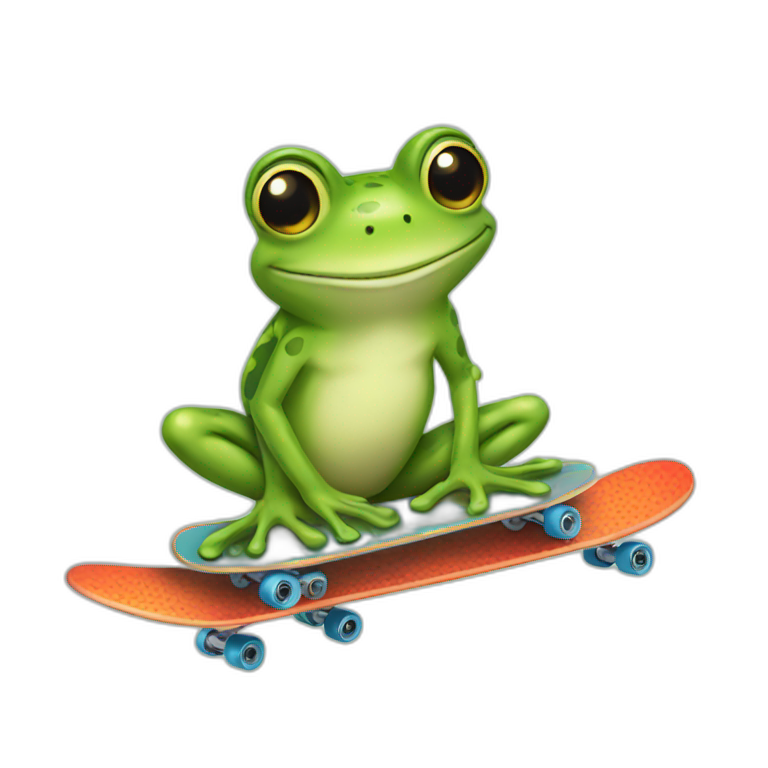 Frog with a Skateboard emoji