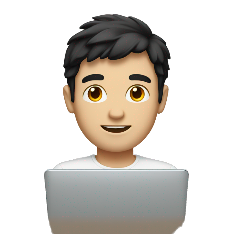 white guy in a laptop with black hair emoji