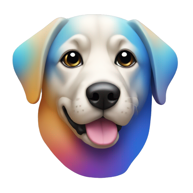 Abstract Dog made of various gradient shapes emoji