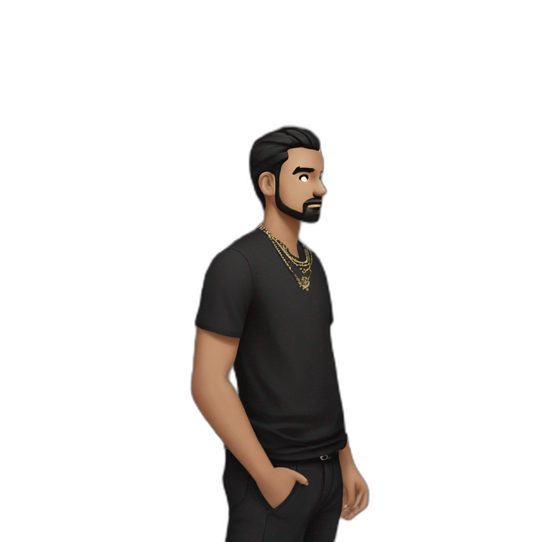 "Focused Male in Black Shirt" emoji
