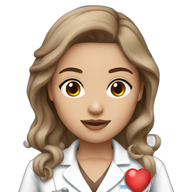 sexy nurse white skin brown hair emoji