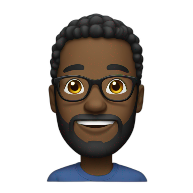 young black man with glasses and long beard emoji