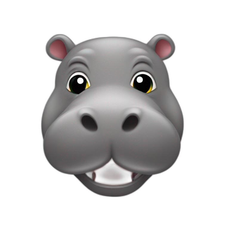 Hippopotame avec une loutres sur le dos emoji