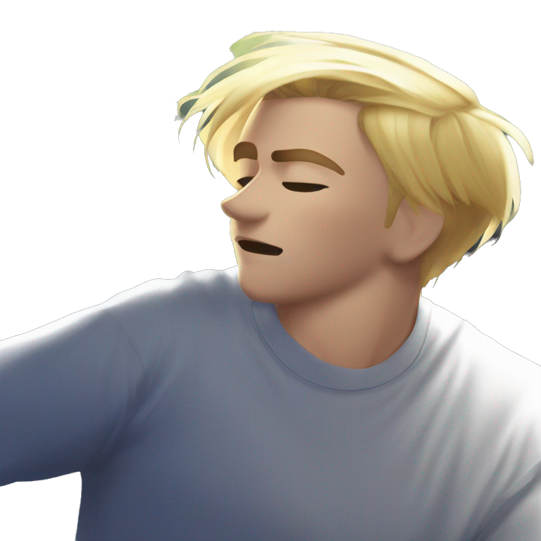 blonde boy in white shirt emoji