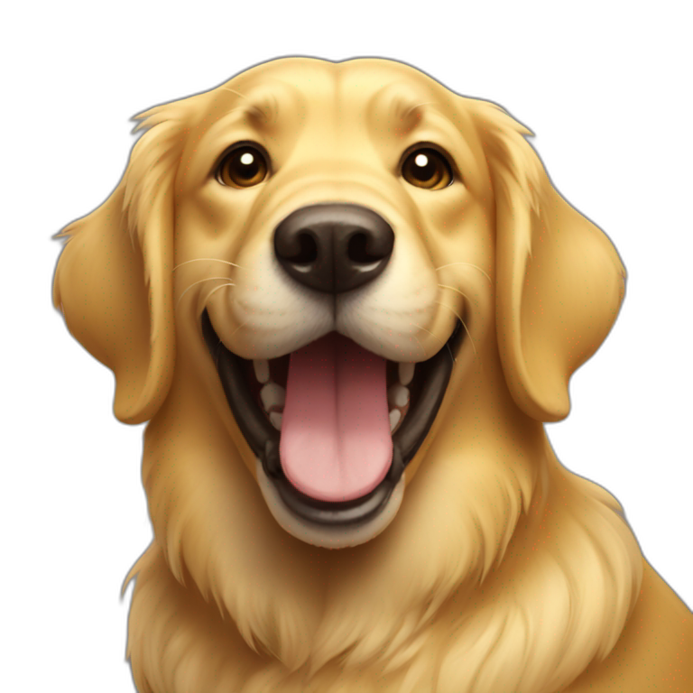golden dog smiling emoji