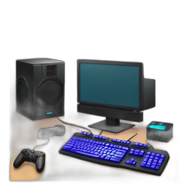 Gaming setup with rgb computer  emoji