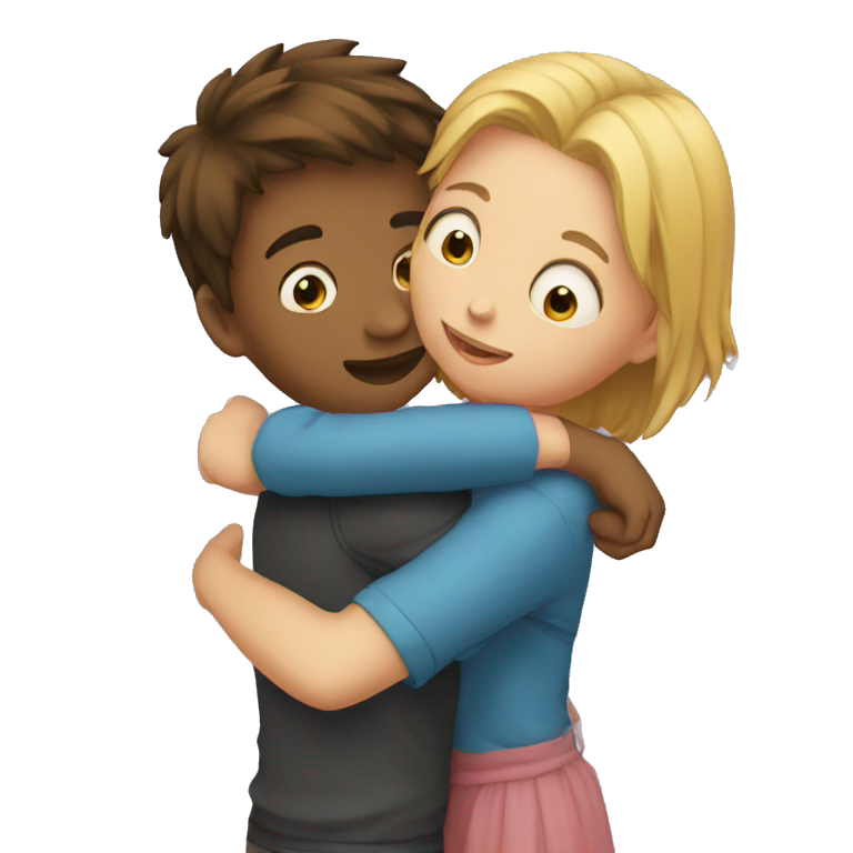 girl boy hug emoji