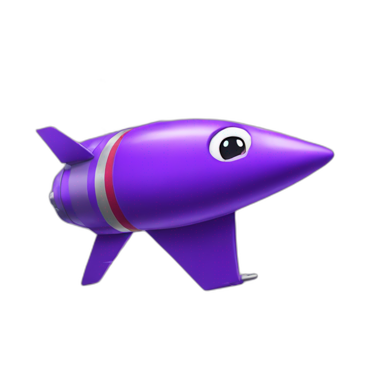 purple pepe flying rocket emoji