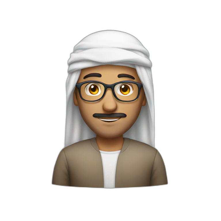 An Arab man wearing glasses emoji