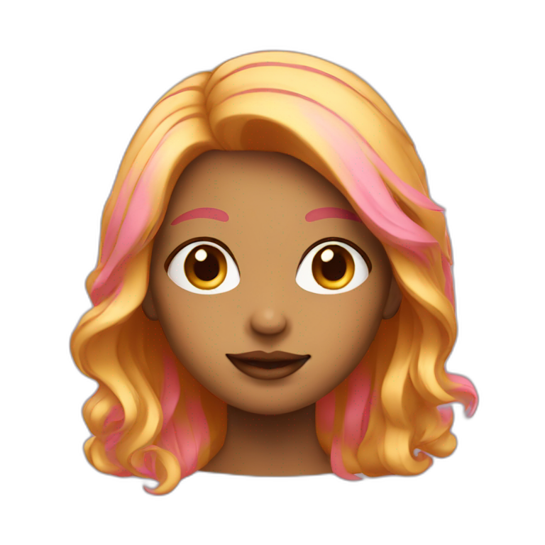 girl with golden and pink hair emoji