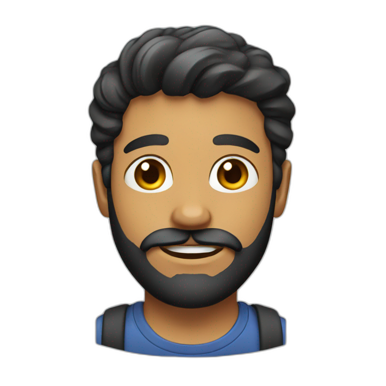 young man with beard and mustache emoji