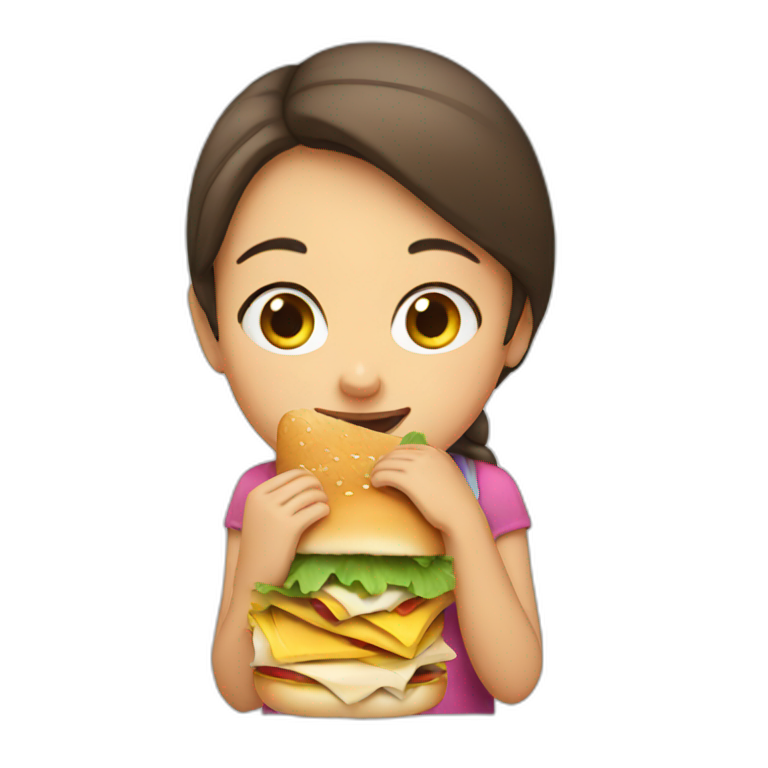 A girl eating a sandwich  emoji