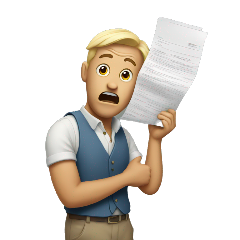 man is scared of documents  emoji
